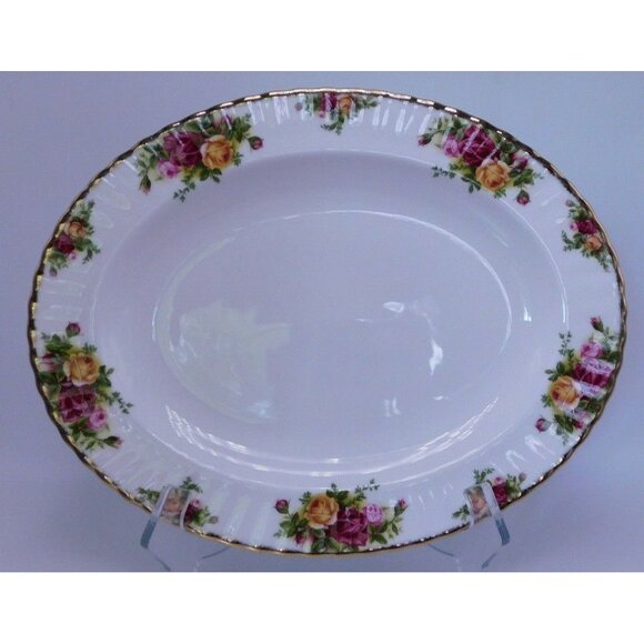 ROYAL DOULTON ROYAL ALBERT OLD COUNTRY ROSES ENGLAND 1962 Oval Platter 13 5/8"  - Picture 1 of 5
